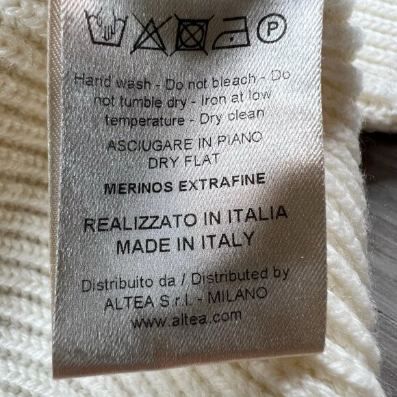 ALTEA Merinos ExtraFine Wool Roll neck Sweater Off White Cream Color Size M - Picture 11 of 13